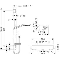 Hansgrohe Ecostat Select/Raindance S 150 3jet/Combi 27037400 (белый/хром) Image #9